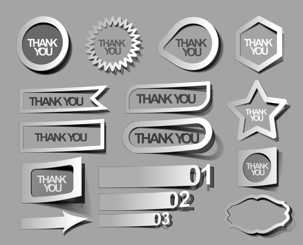 thanks you sticker design. vector illustration.